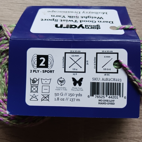 Darn Good Yarn Twist Sport Weight Silk Yarn 🪻🌱 - Picture 9 of 9